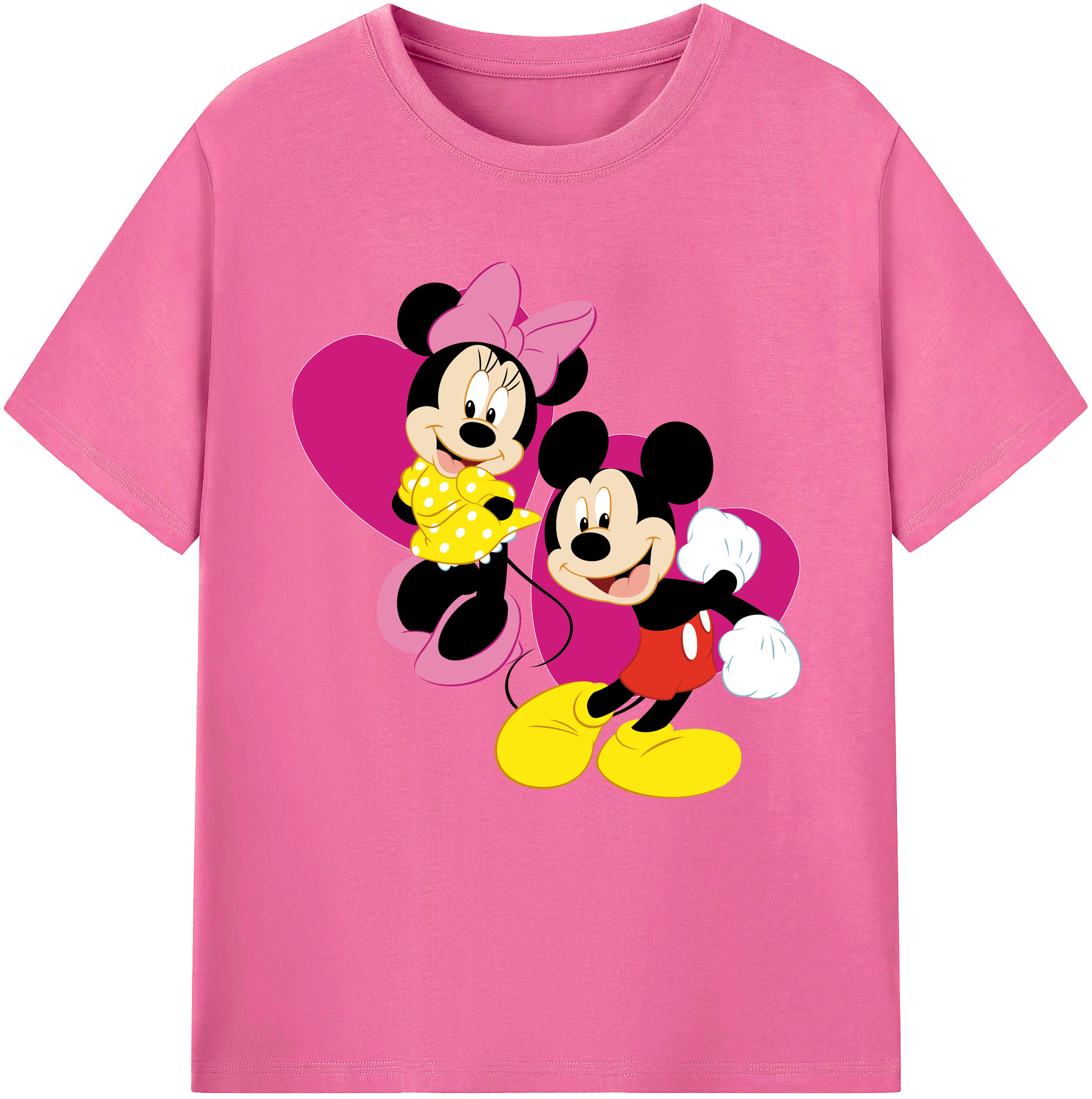 （画像用） ミッキーマウス Mickey Mouse レディースカジュアルプリントTシャツ（綿100％）